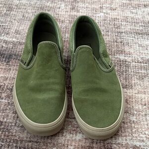 Vans Green Slip-On Sneakers